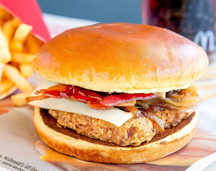 McDonald's Sweet BBQ Bacon with Buttermilk Crispy Chicken served on an Artisan Roll