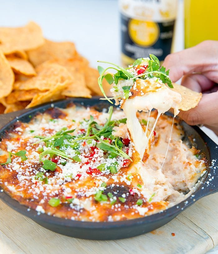 overhead photo of Lobster Queso Fundido
