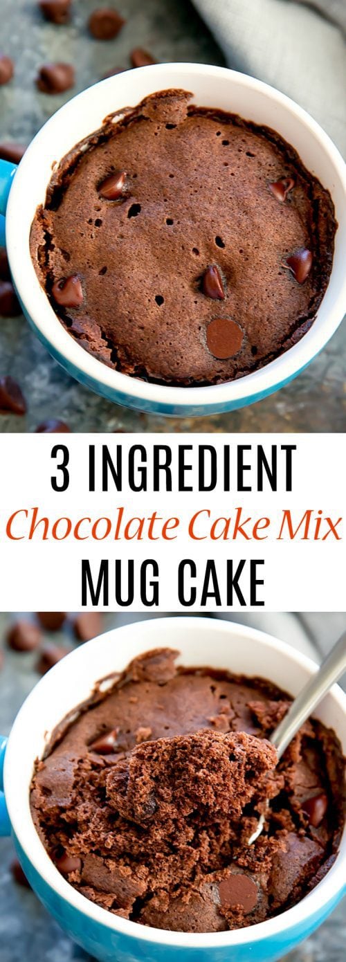 3 Ingredient Chocolate Cake Mix Mug Cake Kirbies Cravings 