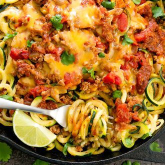 One Pot Taco Zucchini Noodles - Kirbie's Cravings