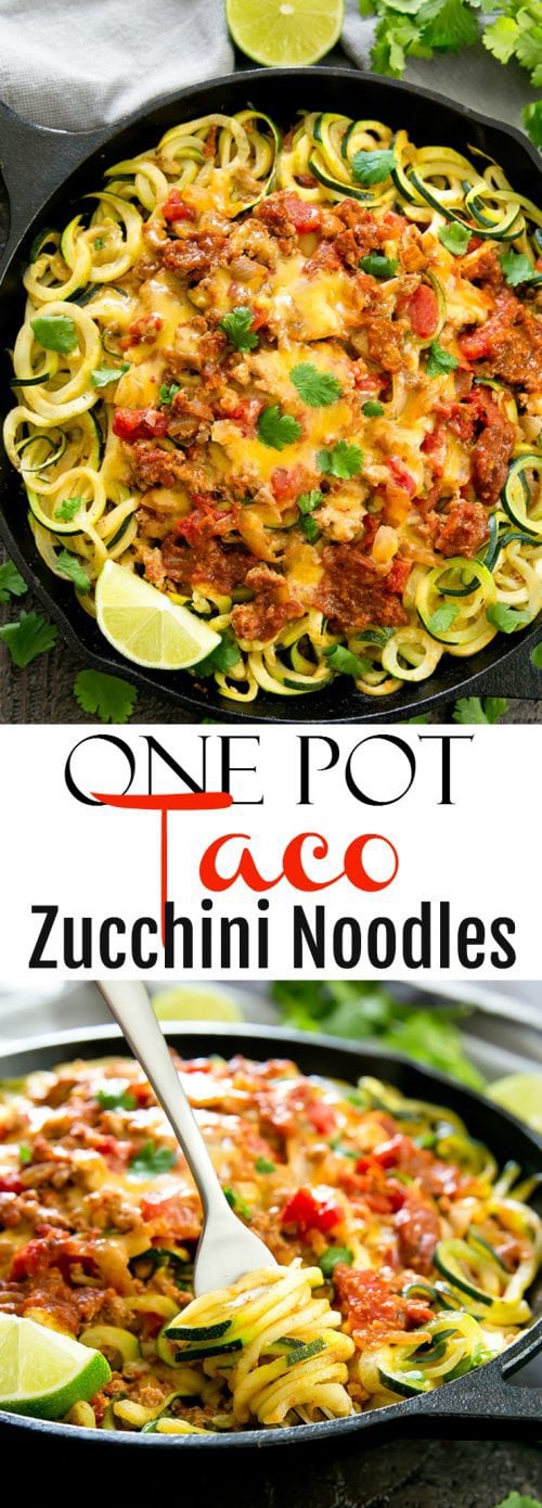 One Pot Taco Zucchini Noodles Kirbie's Cravings