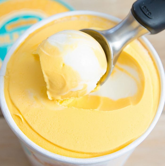close-up photo of Mango & Cream Ice Cream