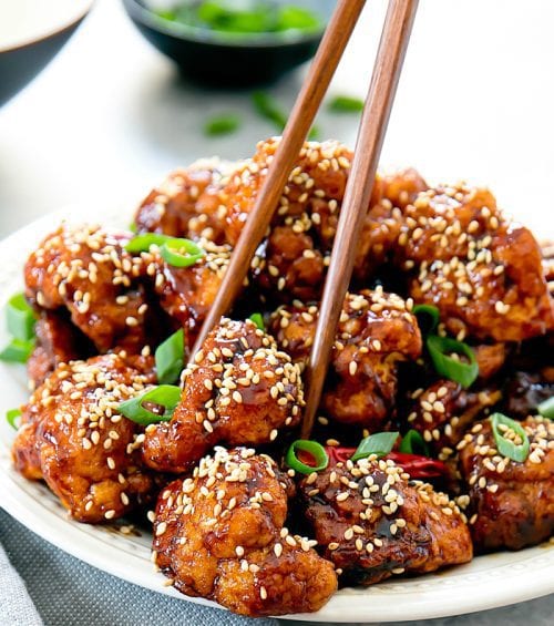 Crispy General Tso's Cauliflower - Kirbie's Cravings