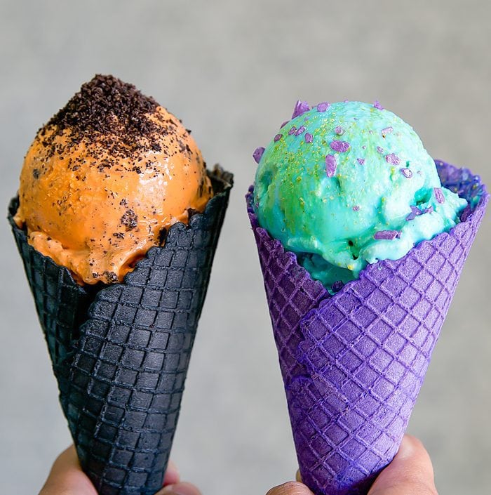 photo of two ice cream cones at Freeze