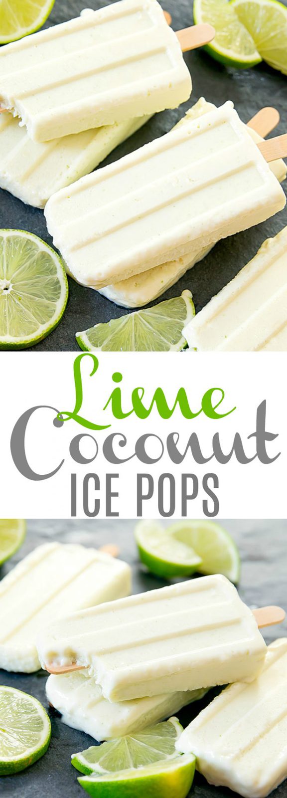 Creamy Lime Coconut Ice Pops - Kirbie's Cravings