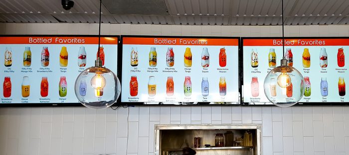 photo of the bottled drink menu at Square Bar Cafe