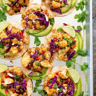 Sheet Pan Cauliflower Tacos - Kirbie's Cravings