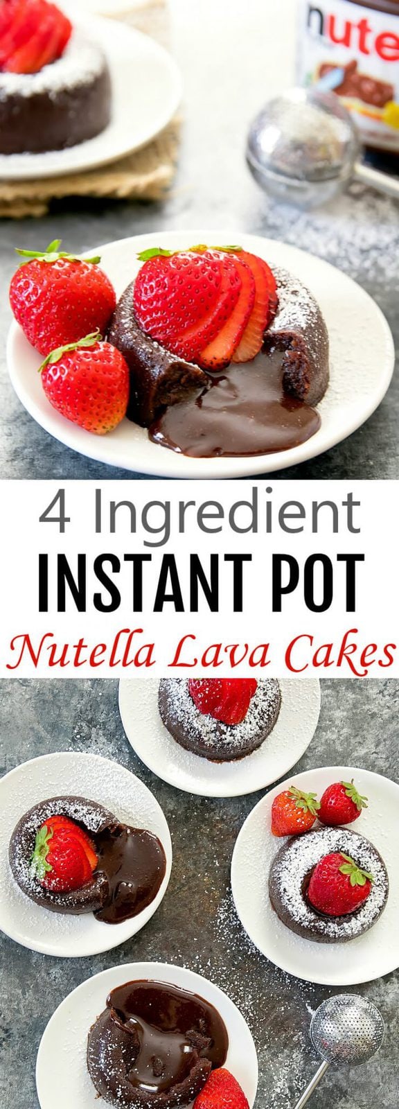 4 Ingredient Instant Pot Nutella Lava Cakes