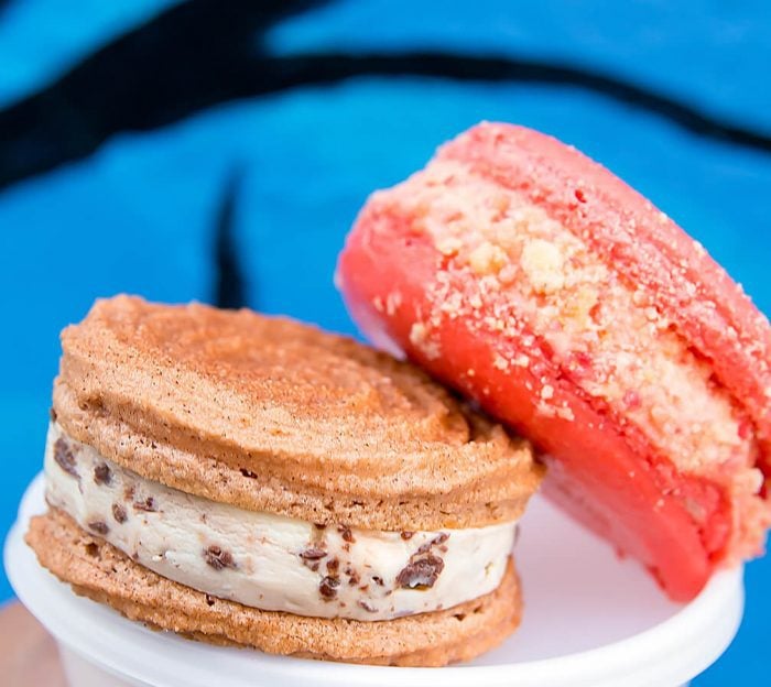 photo of Churro Macaron Ice Cream Sandwich and Strawberry Shortcake Macaron Ice Cream Sandwich