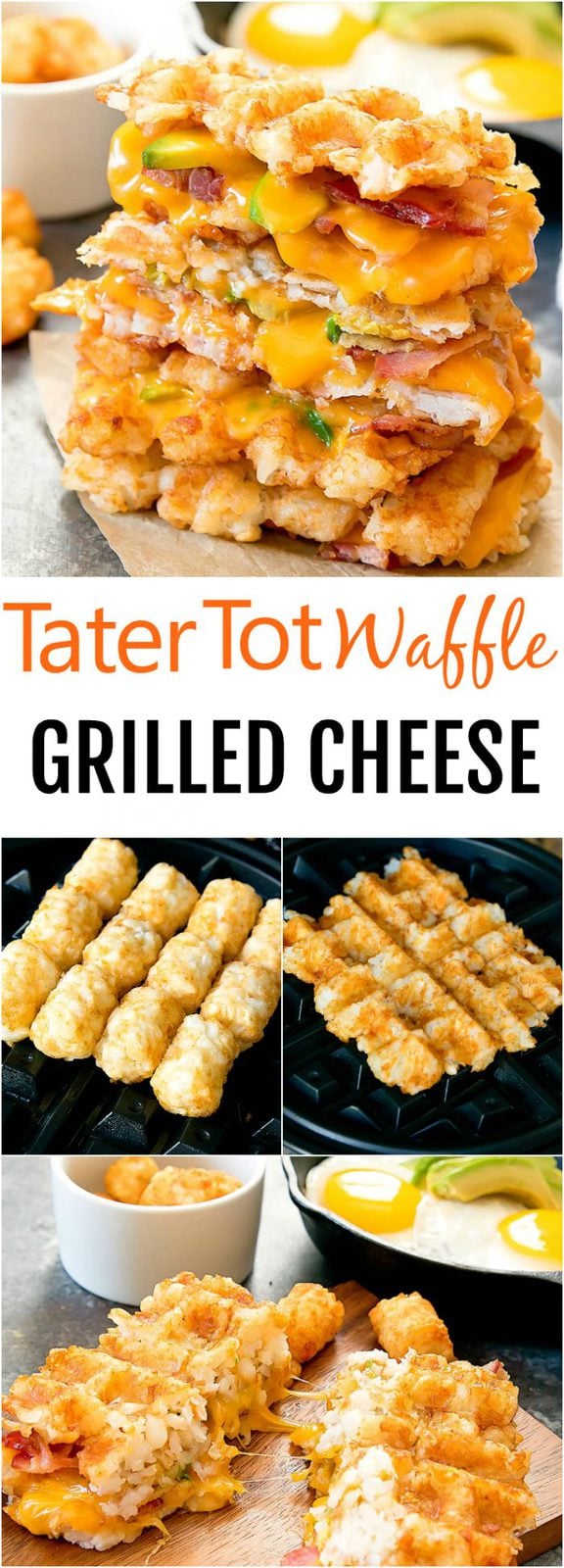 Tater Tot Waffle Grilled Cheese
