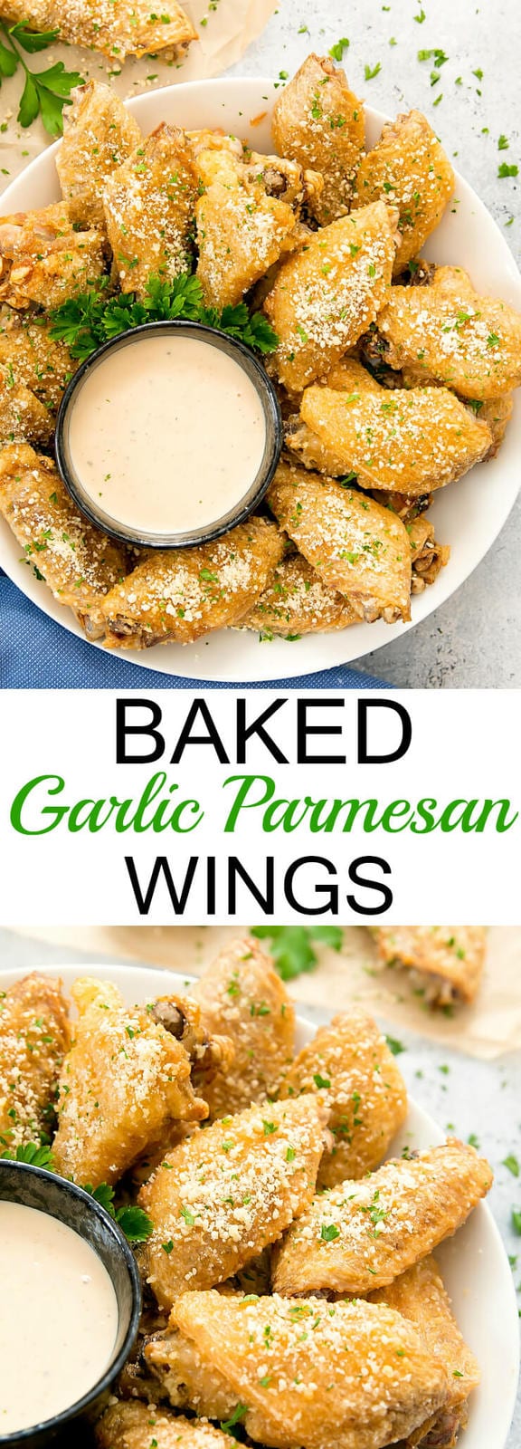 Crispy Baked Garlic Parmesan Wings
