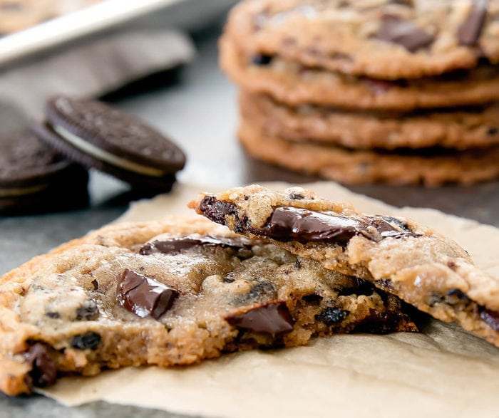 close-up photo of Cookies and Cream Chocolate Chip Cookies