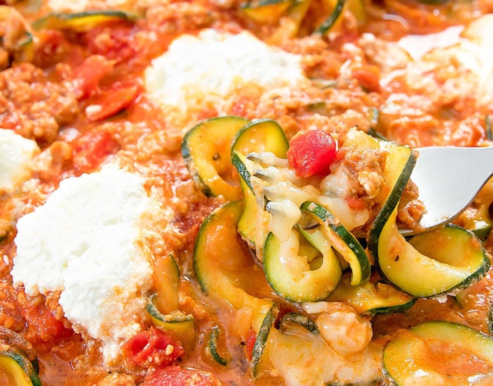 close-up photo of Lasagna Zucchini Noodles