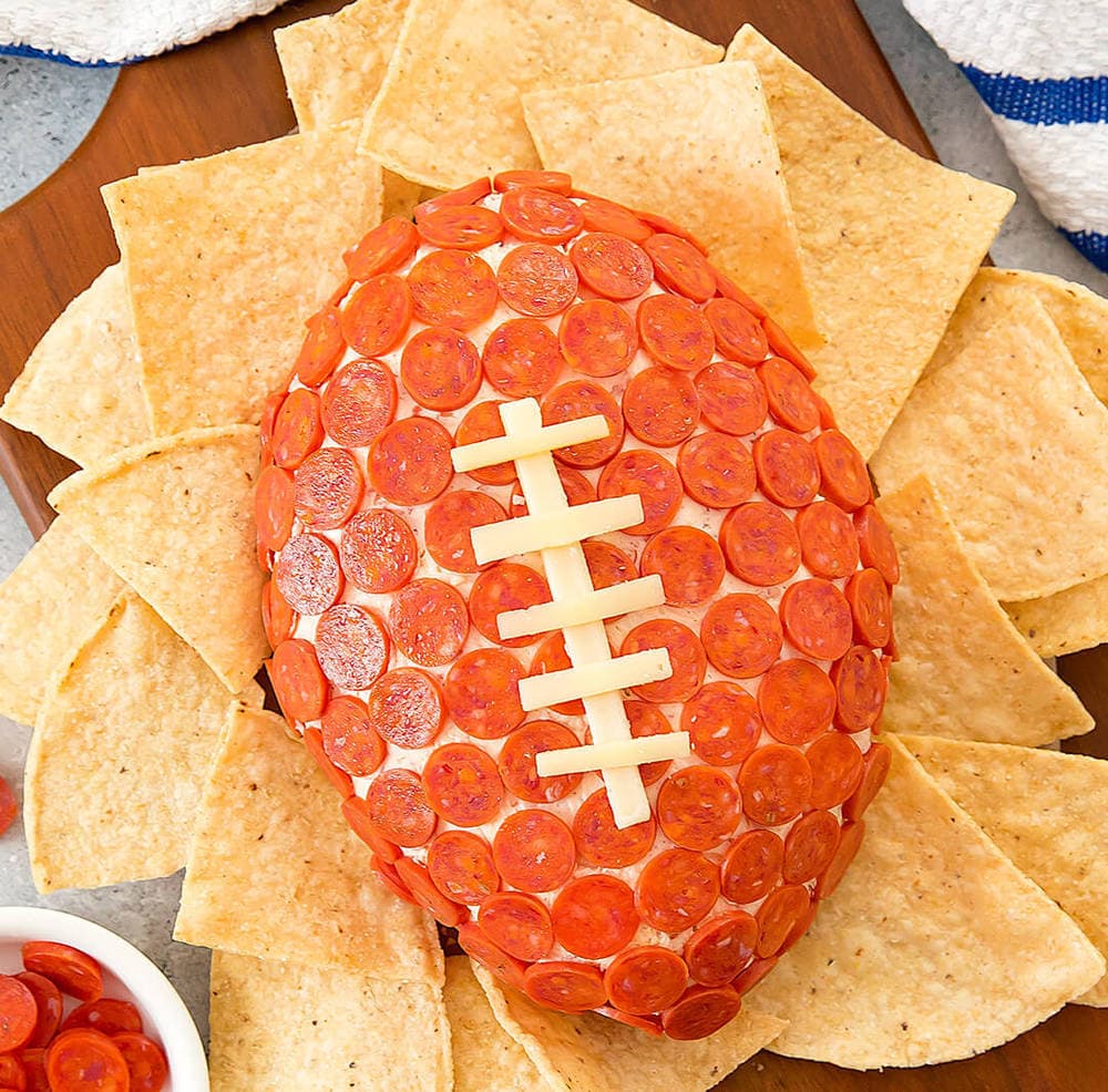 Pepperoni Pizza Cheese Ball Kirbie's Cravings