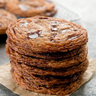 Crispy Chewy Chocolate Chip Cookies - Kirbie's Cravings