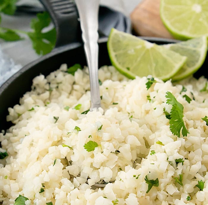 close-up photo of Cilantro Lime Cauliflower Rice