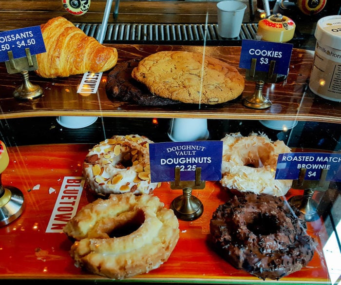 photo of the pastry display case at Sawada Coffee