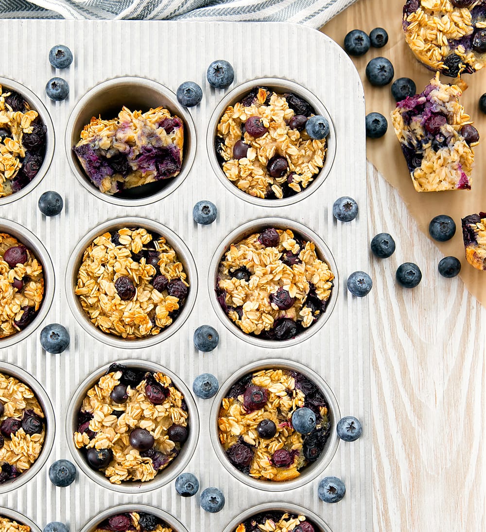 Easy Baked Blueberry Oatmeal Cups Kirbie S Cravings