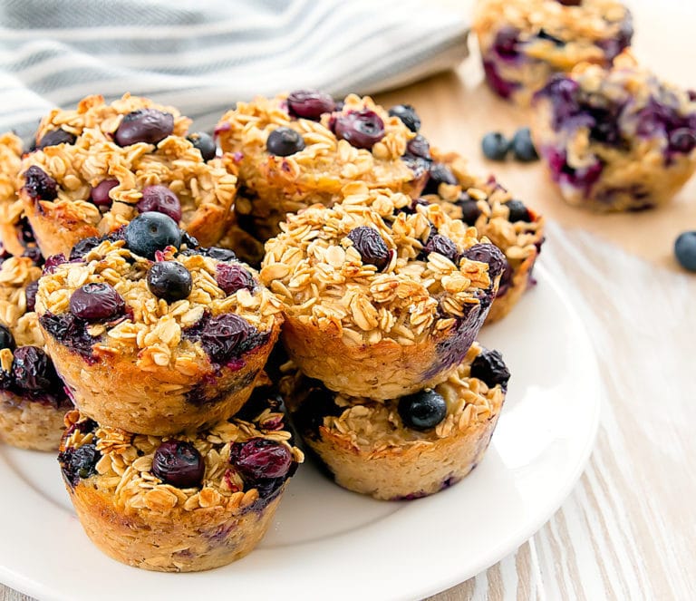 Easy Baked Blueberry Oatmeal Cups - Kirbie's Cravings