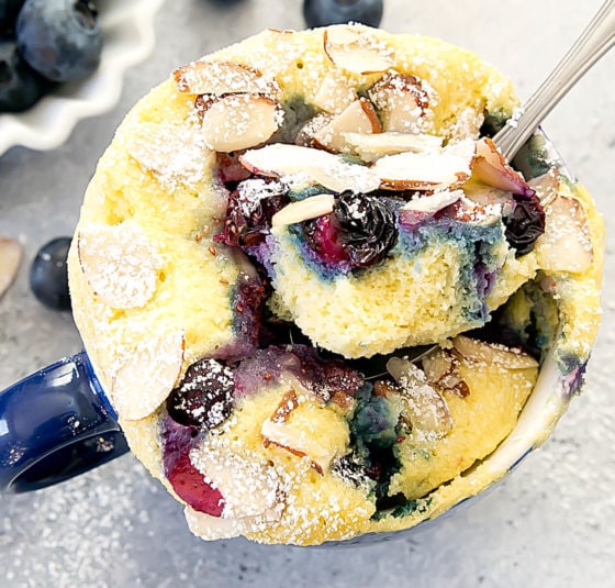 Blueberry Almond Mug Cake (Paleo, Gluten Free) Kirbie's Cravings