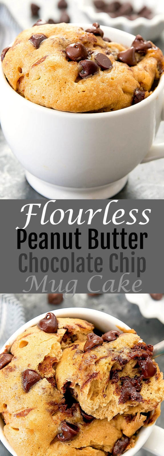 Flourless Peanut Butter Chocolate Chip Mug Cake
