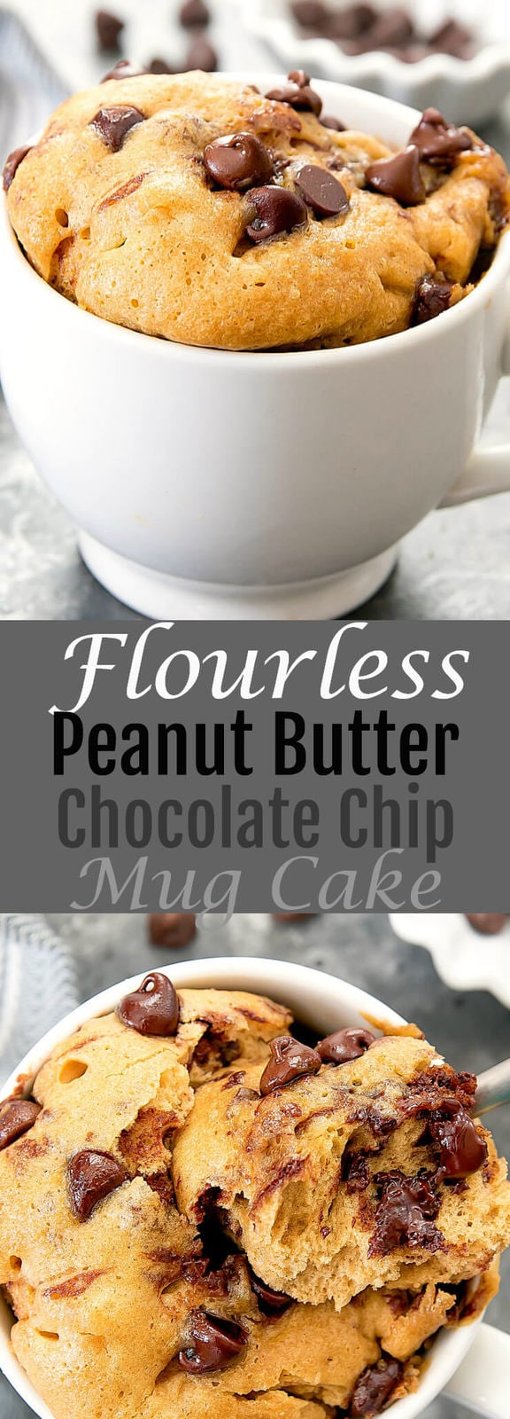 Flourless Peanut Butter Chocolate Chip Mug Cake - Kirbie's Cravings