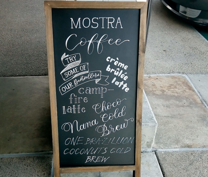 photo of Mostra Coffee chalkboard menu
