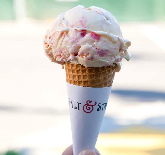 photo of Toasted White Chocolate & Roasted Strawberry ice cream cone