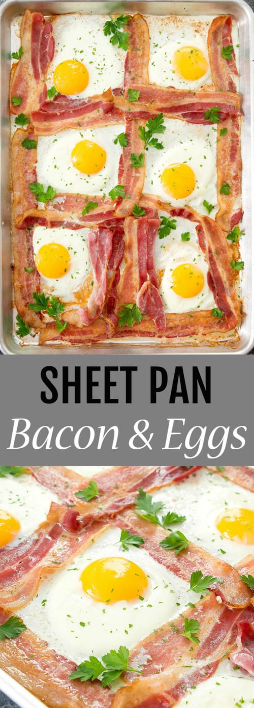 Sheet Pan Bacon & Eggs (Perfect for Serving Crowd) - Kirbie's Cravings