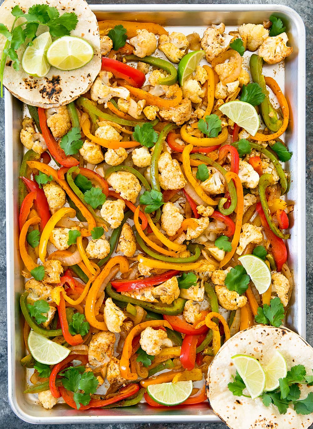 Sheet Pan Cauliflower Fajitas Kirbie's Cravings