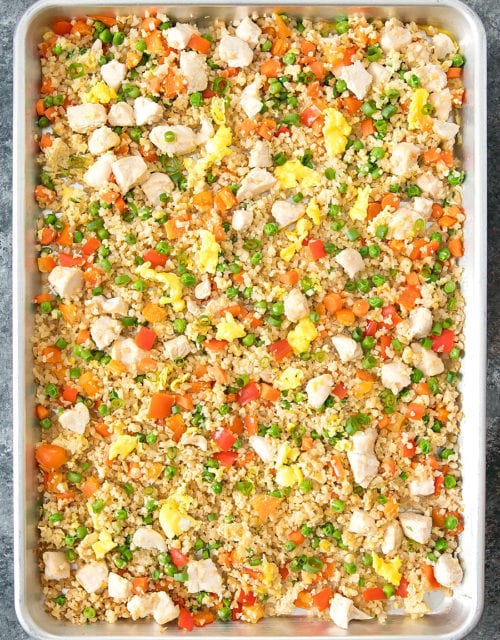 Sheet Pan Cauliflower Fried Rice - Kirbie's Cravings