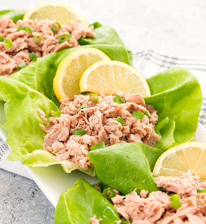 close-up photo of Tuna Lettuce Wraps