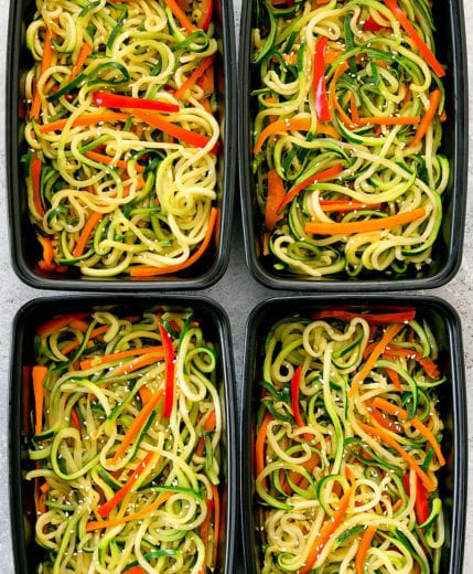 zucchini chow mein meal prep