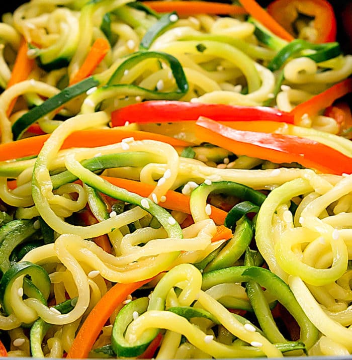 close-up photo of Zucchini Noodles Chow Mein
