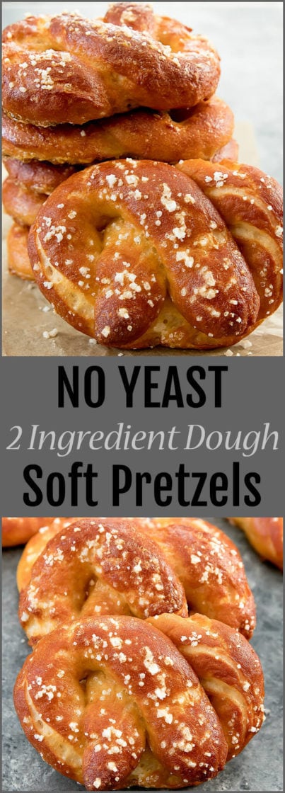 No Yeast (2 Ingredient Dough) Soft Pretzels - Kirbie's Cravings