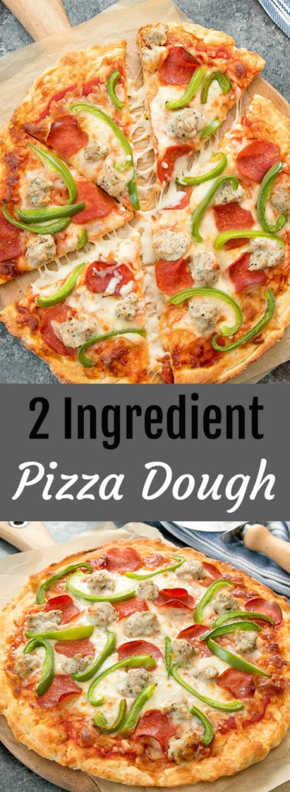 2 Ingredient Pizza Dough (No Yeast Recipe) - Kirbie's Cravings