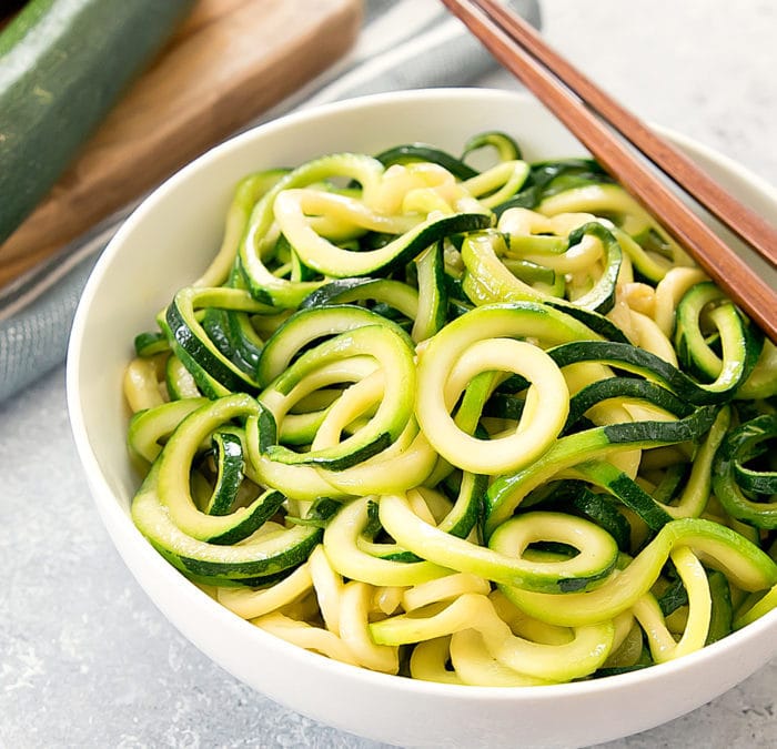 close-up photo of Garlic Zucchini Noodles