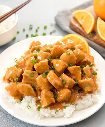 photo of orange chicken