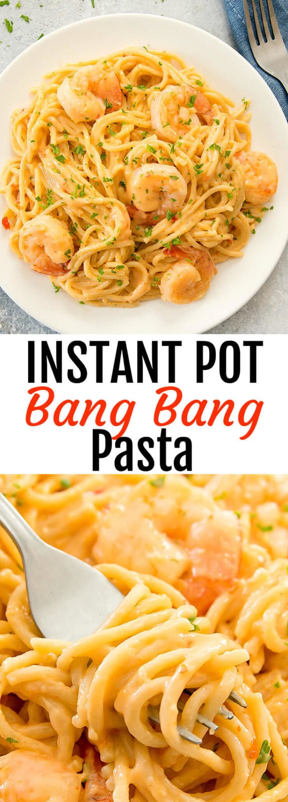 Instant Pot Bang Bang Pasta Pinterest Collage