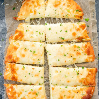 overhead picture of keto breadsticks
