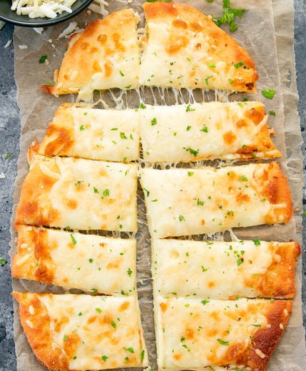 overhead picture of keto breadsticks