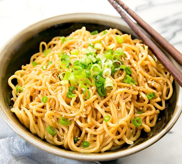 photo of a bowl of Chinese Sesame Noodles