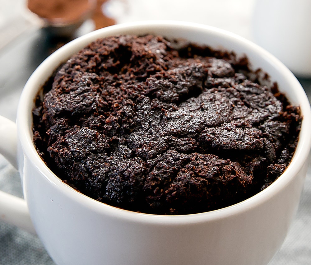 Flourless Chocolate Avocado Mug Cake (Paleo, Vegan, Gluten Free