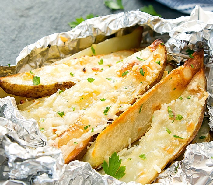 close-up photo of Foil Pack Garlic Fries