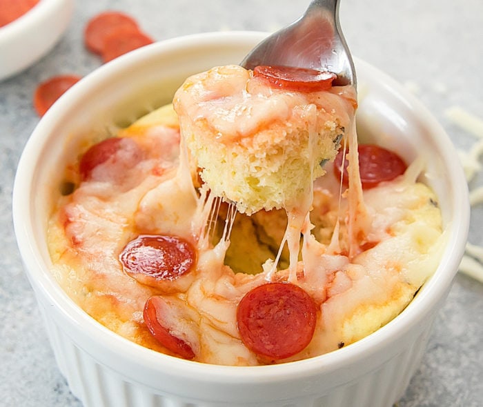photo of a spoonful of Microwave Pizza Bread