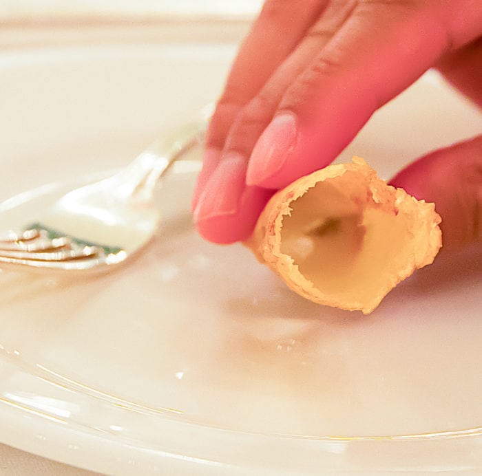 close-up photo of the inside of a potato souffle