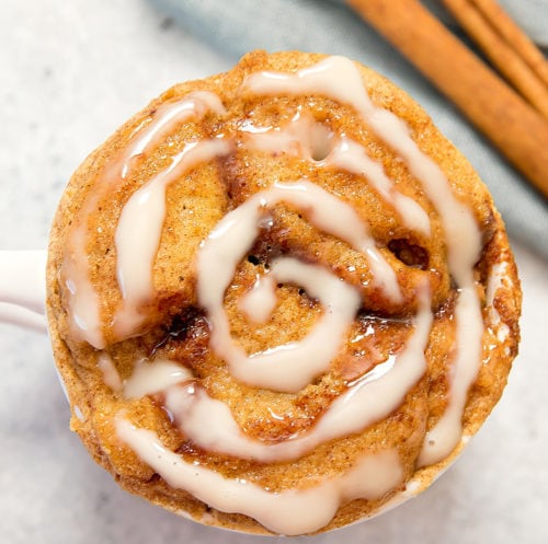 Paleo Cinnamon Roll Mug Cake - Kirbie's Cravings