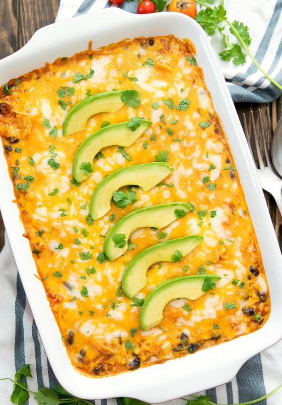 Chicken Enchilada Cauliflower Rice Casserole Kirbie's Cravings