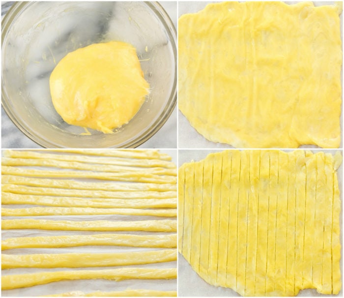 prep step by step photos for 2 ingredient pasta