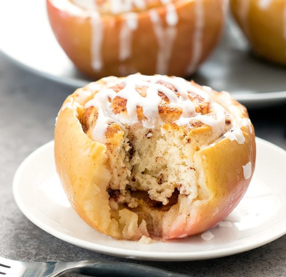 Cinnamon Roll Stuffed Apples - Kirbie's Cravings